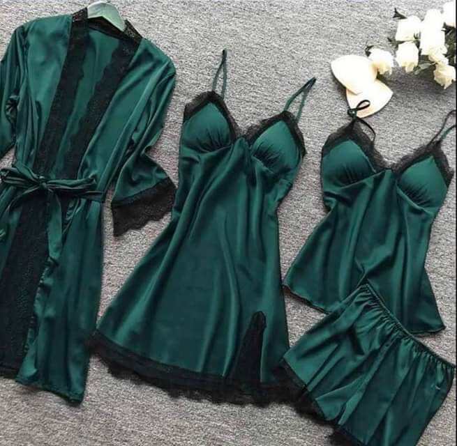 Plus Size 4 Pieces Pajama Set