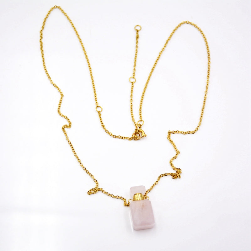 Natural Custom Gemstone Mini Bottle Pendant Necklaces