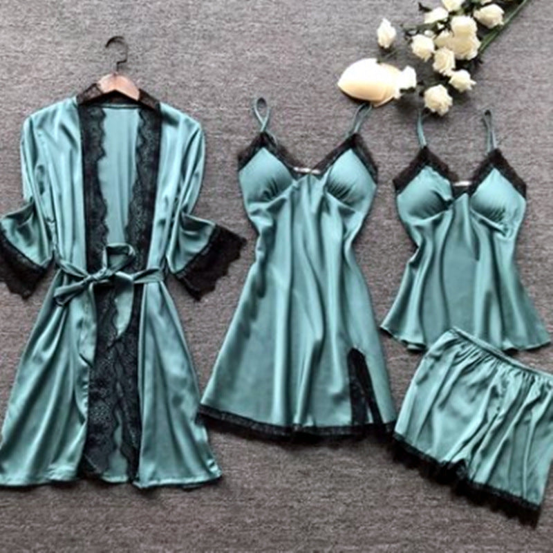 Plus Size 4 Pieces Pajama Set