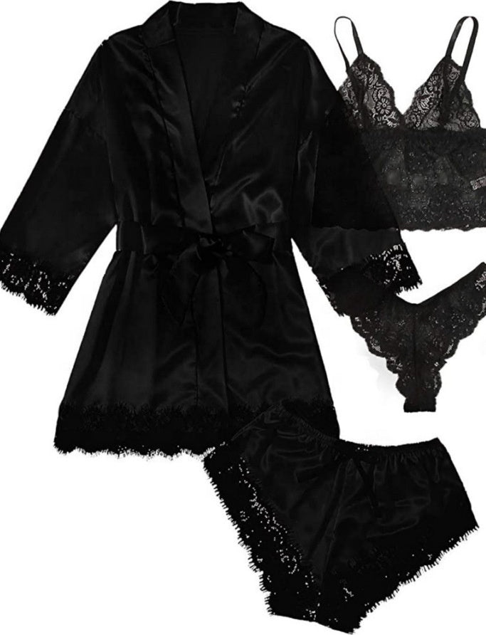 4 Pieces Silk Lounge Wear