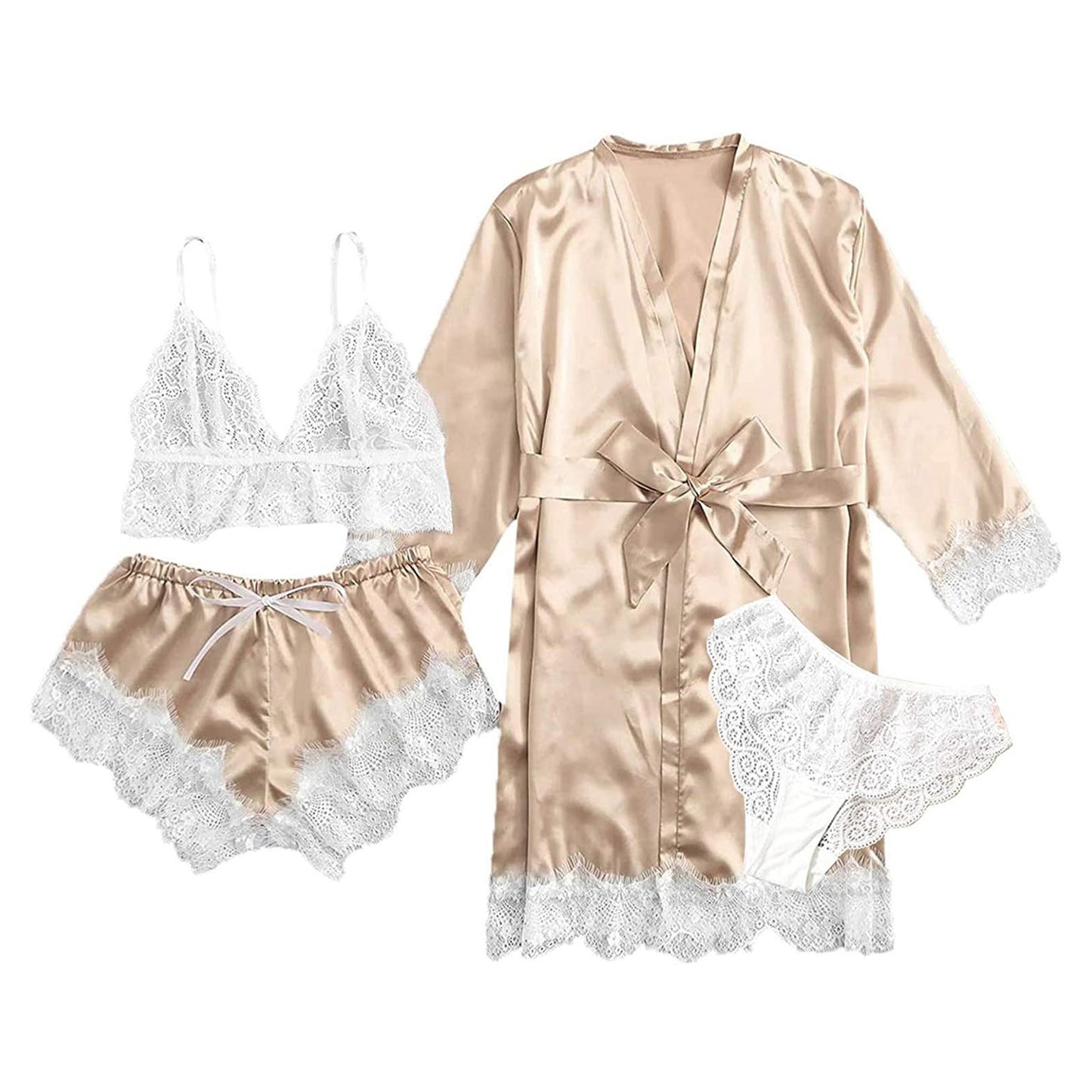 4 Pieces Silk Lounge Wear