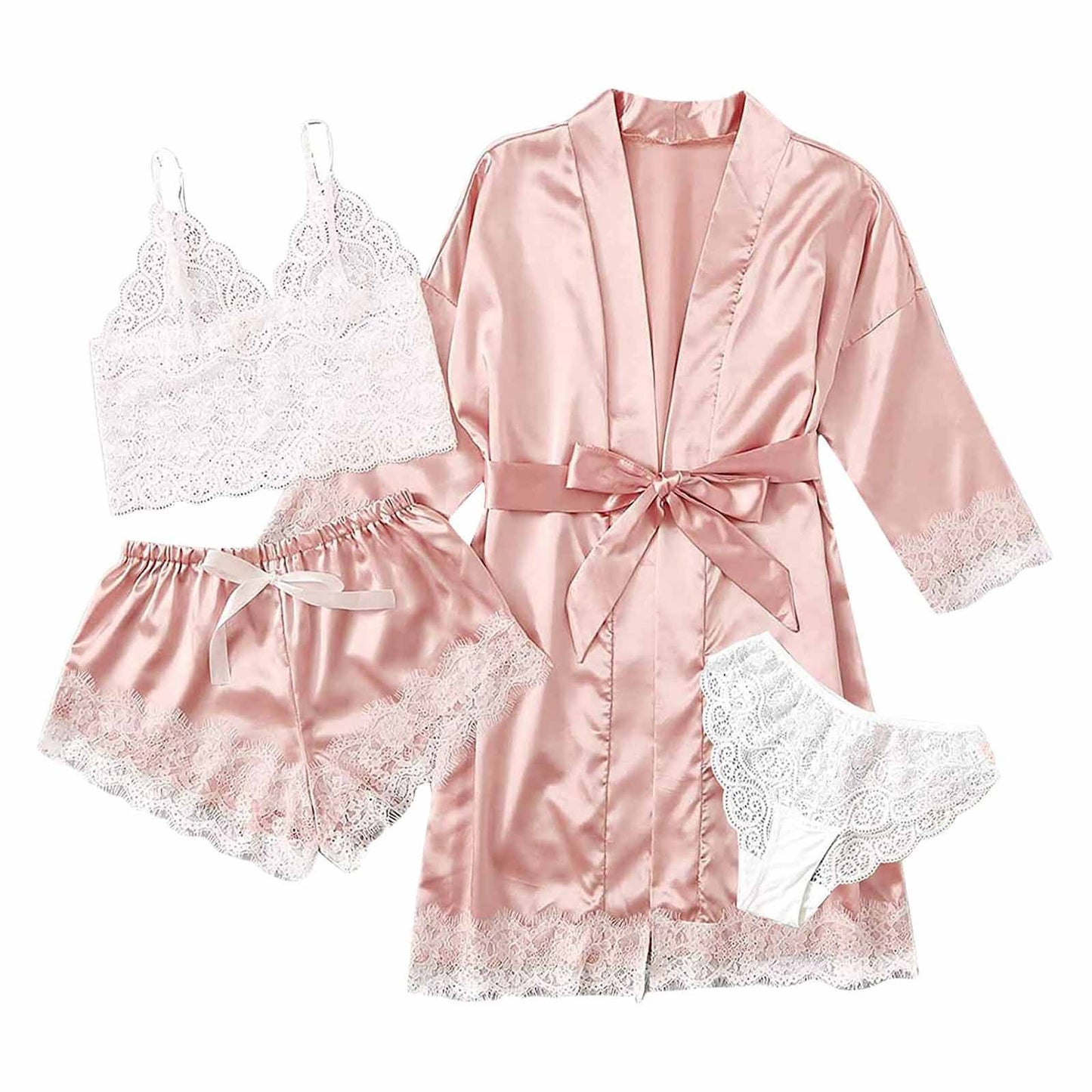 4 Pieces Silk Lounge Wear
