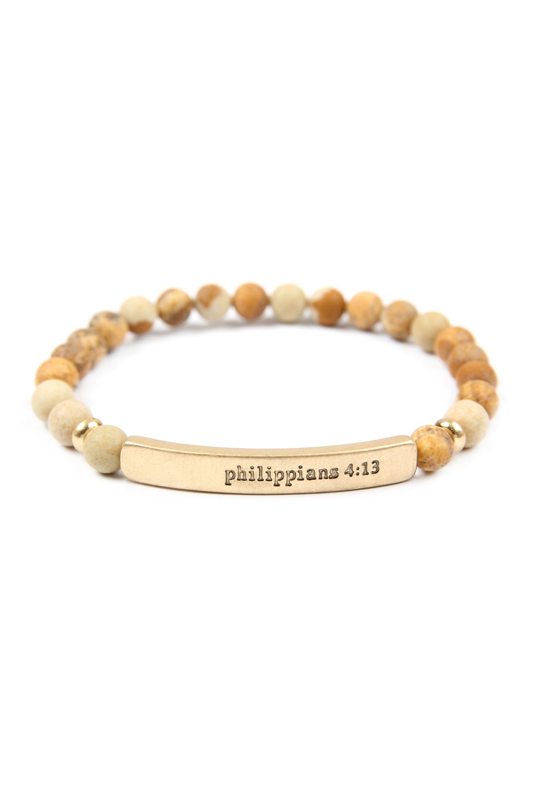 "Philippians 4:13" Natural Stone Stretch Bracelet
