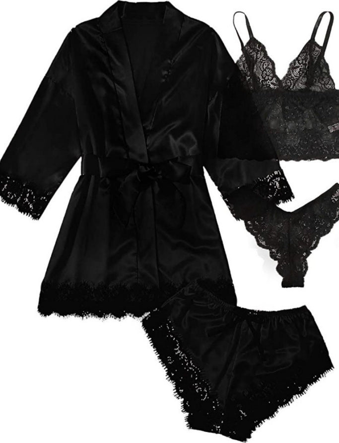 4 Pieces Silk Lounge Wear