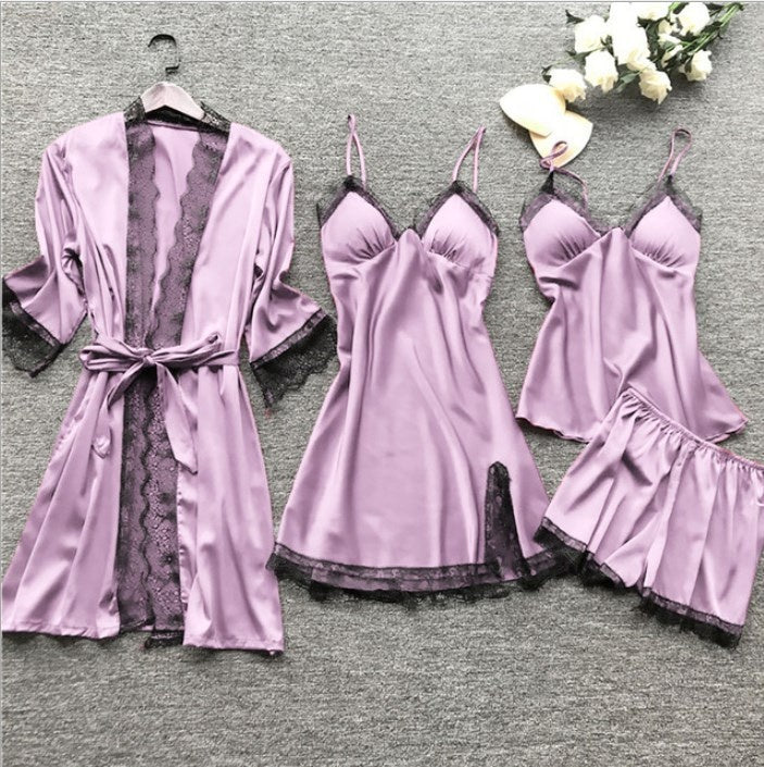 Plus Size 4 Pieces Pajama Set