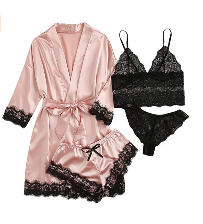 4 Pieces Silk Lounge Wear