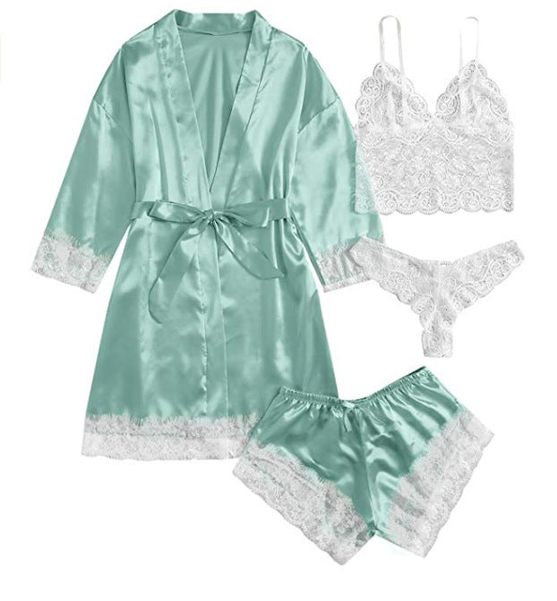 4 Pieces Silk Lounge Wear