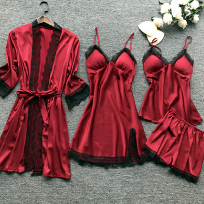 Plus Size 4 Pieces Pajama Set
