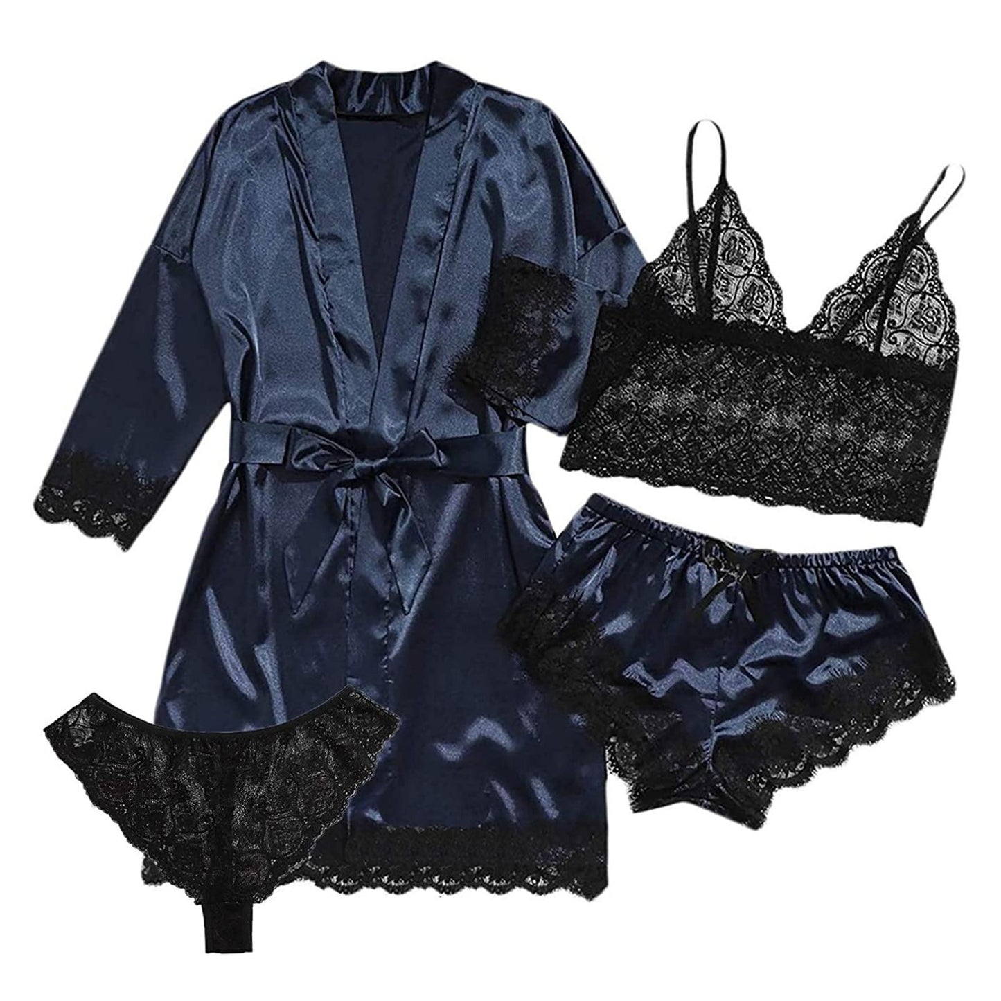 4 Pieces Silk Lounge Wear