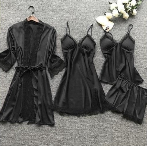Plus Size 4 Pieces Pajama Set