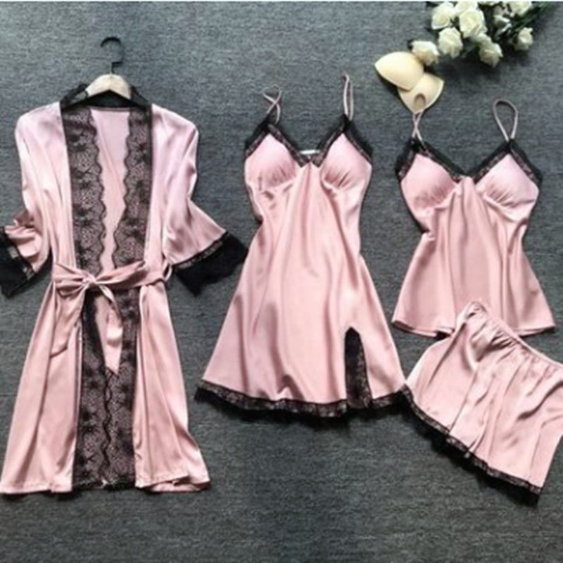 Plus Size 4 Pieces Pajama Set