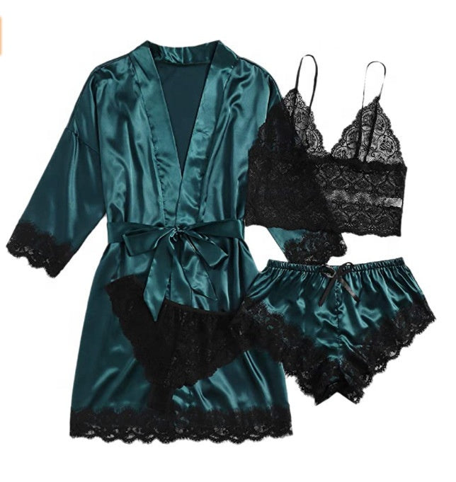 4 Pieces Silk Lounge Wear