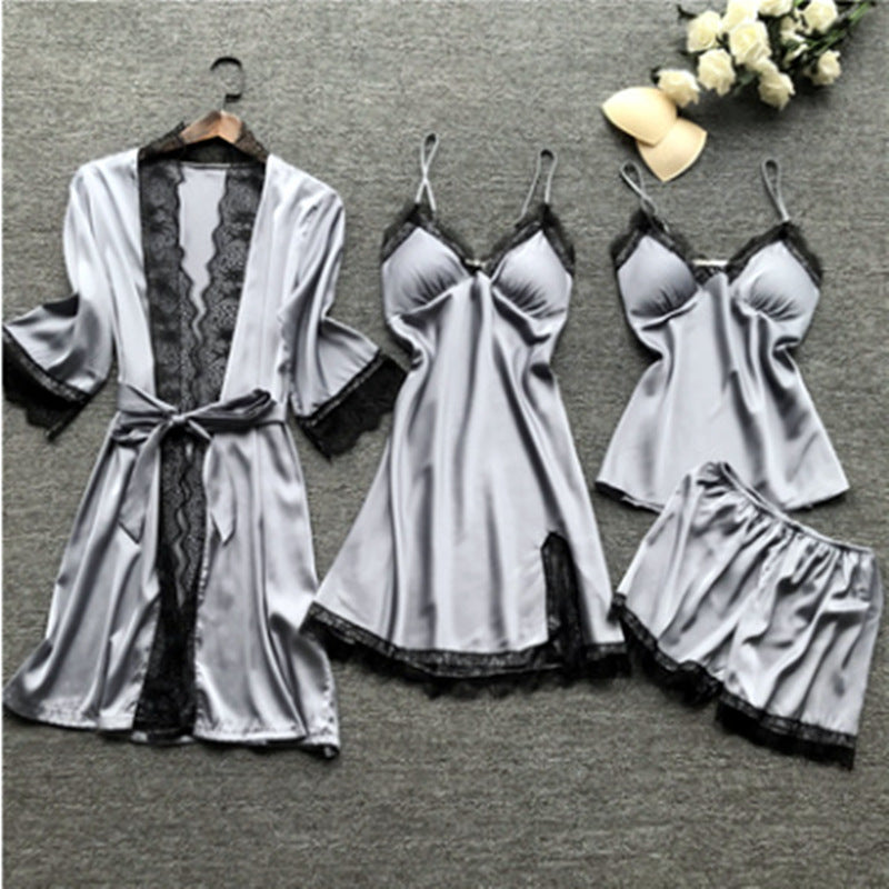 Plus Size 4 Pieces Pajama Set